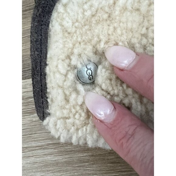 UGG Lynnea Shearling Studded boots Charcoal Grey, wooden heels SZ: 8 - Picture 4 of 8